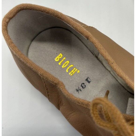BLOCH Tan / Caramel Lace-Up Jazz Soft Dance Shoes - Girls Sz 13.5 - Picture 6 of 7